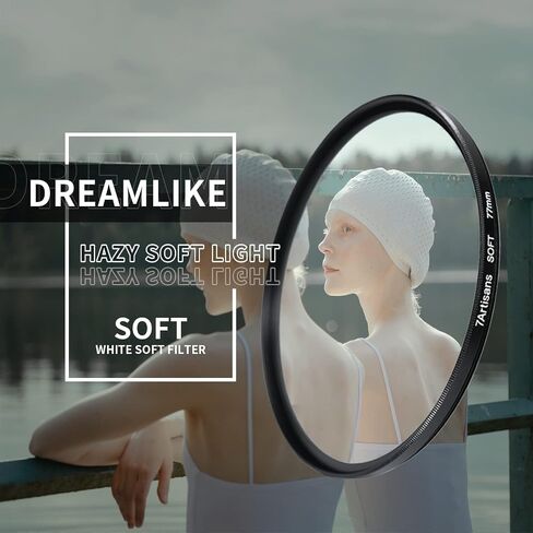7artisans Soft Focus Filter 1/4 Aluminum Alloy Natural Soft Diffuser Effect Dream Cinematic Effect Soft Focus Optical Glass Filter (77mm) in Saudi Arabia