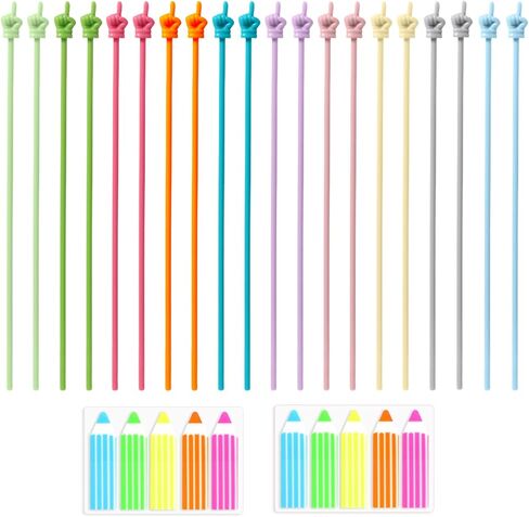 20 قطعة من مؤشرات اليد الصغيرة، إصبع مؤشر صغير مع علامات تبويب مؤشرة لاصقة رائعة لقراءة أعواد أصابع المؤشر الصغيرة لتعليم القراءة في رياض الأطفال الابتدائية (لون المعكرون) in Kuwait