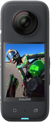 Insta360 X3 - كاميرا أكشن 360 مقاومة للماء مع مستشعرات 1/2 بوصة 48 ميجابكسل، فيديو 5.7K 360، صورة 72 ميجابكسل 360، تثبيت، شاشة لمس، بث مباشر + بطاريتين إضافيتين + شاحن + عصا سيلفي + حافظة + المزيد in Kuwait