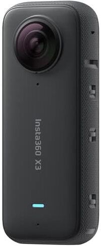 Insta360 X3 - كاميرا أكشن 360 مقاومة للماء مع مستشعرات 1/2 بوصة 48 ميجابكسل، فيديو 5.7K 360، صورة 72 ميجابكسل 360، تثبيت، شاشة لمس، بث مباشر + بطاريتين إضافيتين + شاحن + عصا سيلفي + حافظة + المزيد in Kuwait