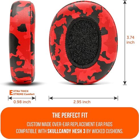 WC PadZ Crusher Evo - Earpads for Skullcandy Crusher Evo & Hesh ANC | Made by Wicked Cushions | Also fits Crusher Wireless & More, Enhanced Comfort & Sound Isolation | Black in Kuwait