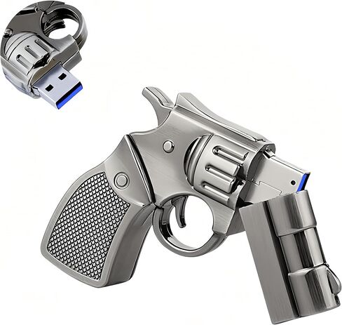 WooTeck 64GB Metal Revolver Gun USB 3.0 Flash Drive Livid in Kuwait
