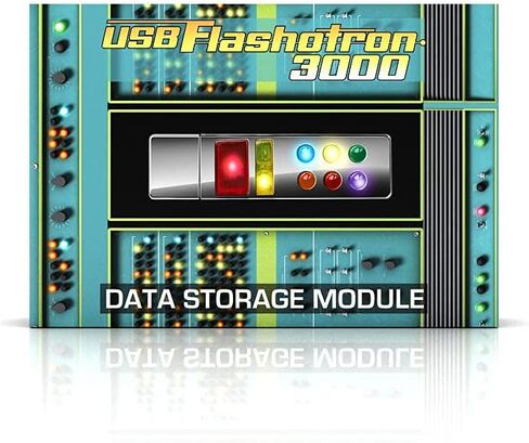 Retro USB Light Up Memory Stick, Flash Drive w/LED 1950's Retro Sci-fi Space Age Action and Totally Cool Storage/Gift Box (Shiny Finish) in Kuwait