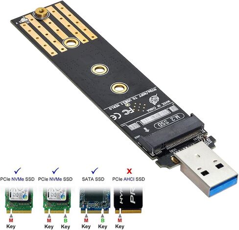 Combo Type-C & USB3.0 to NVME M-Key M.2 NGFF SATA SSD PCBA Case 2230/2242mm Adapter RTL9210B Chipset in Kuwait
