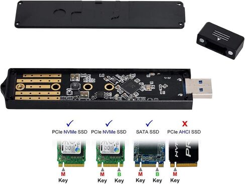 Combo Type-C & USB3.0 to NVME M-Key M.2 NGFF SATA SSD PCBA Case 2230/2242mm Adapter RTL9210B Chipset in Kuwait