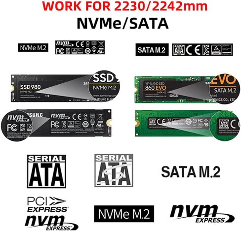 NFHK USB 3.0 to 2230 2242 NVME M-Key M.2 NGFF SATA SSD External PCBA Case Adapter RTL9210B Chipset in Saudi Arabia