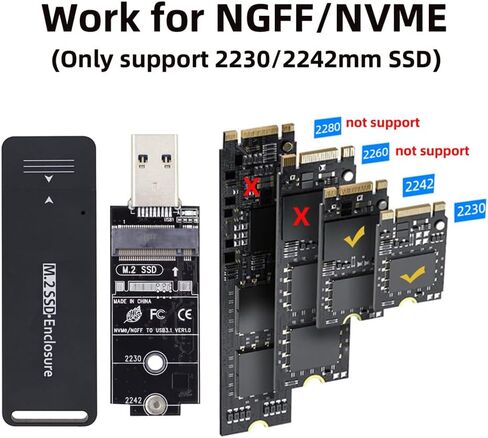 NFHK USB 3.0 to 2230 2242 NVME M-Key M.2 NGFF SATA SSD External PCBA Case Adapter RTL9210B Chipset in Saudi Arabia