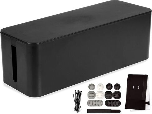 Iron Forge Cable Large Cable Management Box, Black, Includes Cable Sleeve in Kuwait