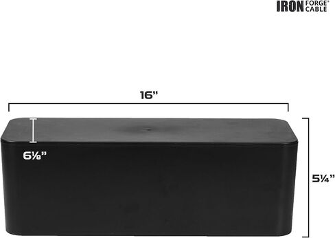 Iron Forge Cable Large Cable Management Box, Black, Includes Cable Sleeve in Kuwait