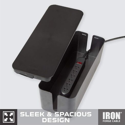 Iron Forge Cable Large Cable Management Box, Black, Includes Cable Sleeve in Kuwait