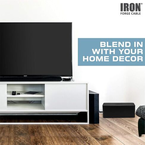 Iron Forge Cable Large Cable Management Box, Black, Includes Cable Sleeve in Kuwait