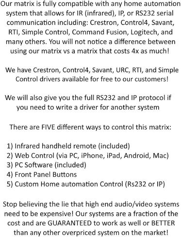8x16 HDbaseT 4K Matrix SWITCHER 8x8 16x16 مع 8 أجهزة استقبال (CAT5e أو CAT6) HDMI HDCP2.2 محدد توجيه HDTV SPDIF Audio CONTROL4 Savant Home Automation 4K2K in Kuwait