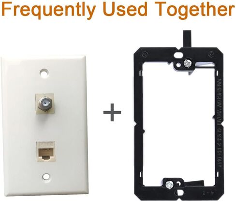 BOPLAT Single Gang CAT6 Ethernet Coax Wall Plate Light اللوز - CAT 6 RJ45 لوحة غطاء محورية أنثى إلى أنثى لكابلات شبكة CAT6/CAT5e وتلفزيون الكابل in Kuwait
