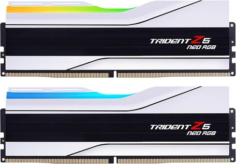 G.سكيل ذاكرة كمبيوتر مكتبي ترايدنت Z5 نيو RGB (AMD اكسبو) DDR5 RAM 32GB (2x16GB) 6400MT/s CL32-39-39-102 1.40 فولت UDIMM - ابيض غير لامع (F5-6400J3239G16GX2-TZ5NRW) in Saudi Arabia