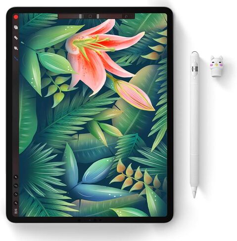 حافظة AWINNER من السيليكون الكرتونية متوافقة مع ملحقات غطاء الجيب الجلدي لحامل أقلام Apple لجهاز iPad Pro، حقيبة ذات قبضة ناعمة مع حامل غطاء الشحن، أغطية واقية لرأس القلم (أبيض) in Saudi Arabia