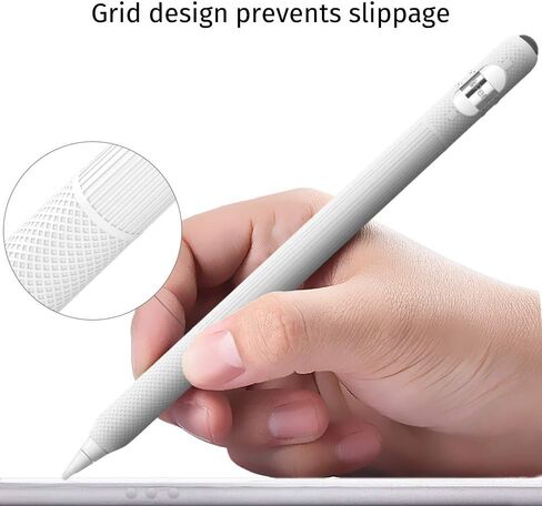 حافظة AWINNER من السيليكون الكرتونية متوافقة مع ملحقات غطاء الجيب الجلدي لحامل أقلام Apple لجهاز iPad Pro، حقيبة ذات قبضة ناعمة مع حامل غطاء الشحن، أغطية واقية لرأس القلم (أبيض) in Saudi Arabia