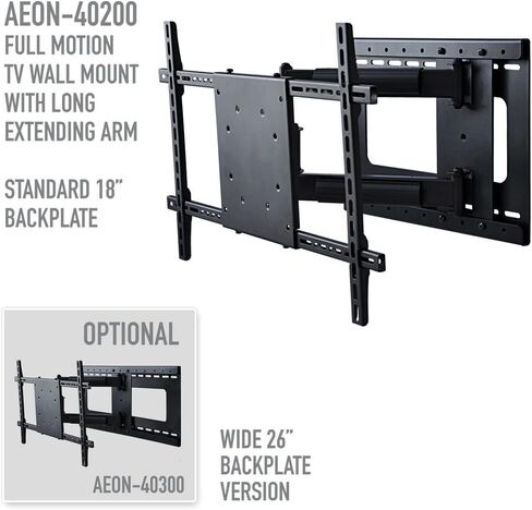 حوامل أيون وتثبيت حوامل أيون 40200 حامل على الحائط بالتليفزيوني كامل الحركة مع امتداد 28 بوصة (أسود) in Kuwait