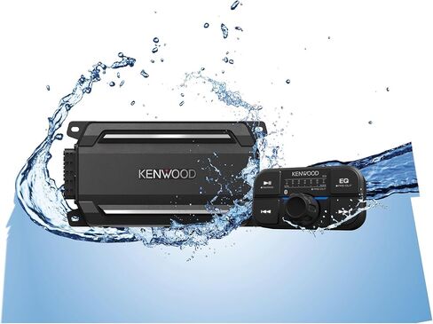 كينوود مضخم صوت للسيارة صغير الحجم رباعي القنوات بقدرة 600 واط مع بث بلوتوث KAC-M5024BT مصمم للاستخدامات البحرية وسيارات الدفع الرباعي والباور سبورت. مقاوم للماء والغبار والصدأ والاهتزاز in Saudi Arabia