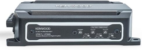 كينوود مضخم صوت للسيارة صغير الحجم رباعي القنوات بقدرة 600 واط مع بث بلوتوث KAC-M5024BT مصمم للاستخدامات البحرية وسيارات الدفع الرباعي والباور سبورت. مقاوم للماء والغبار والصدأ والاهتزاز in Saudi Arabia