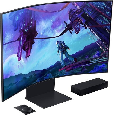 Samsung 55" Odyssey Ark 2nd Gen 4K UHD 1000R Curved Gaming Monitor, 165Hz, 1ms, 4 Input Multi View, Quantum Mini-LED, AMD FreeSync Premium Pro, HDR 10+, Height Adjustable Screen, LS55CG970NNXGO in Kuwait