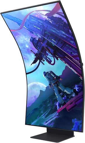 Samsung 55" Odyssey Ark 2nd Gen 4K UHD 1000R Curved Gaming Monitor, 165Hz, 1ms, 4 Input Multi View, Quantum Mini-LED, AMD FreeSync Premium Pro, HDR 10+, Height Adjustable Screen, LS55CG970NNXGO in Kuwait