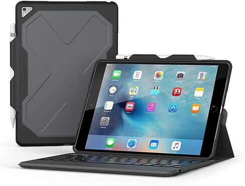 ZAGG Rugged Messenger لجهاز iPad Pro 10.5 بوصة وPad Air 10.5 بوصة (الجيل 3) - حافظة بإضاءة خلفية 7 ألوان ولوحة مفاتيح بلوتوث - أسود in Kuwait