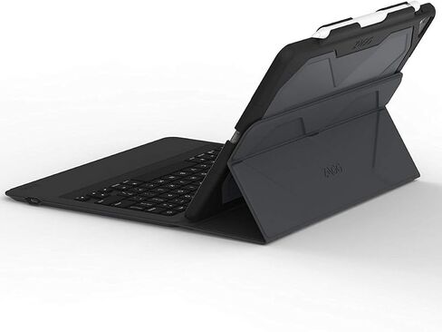 ZAGG Rugged Messenger لجهاز iPad Pro 10.5 بوصة وPad Air 10.5 بوصة (الجيل 3) - حافظة بإضاءة خلفية 7 ألوان ولوحة مفاتيح بلوتوث - أسود in Kuwait