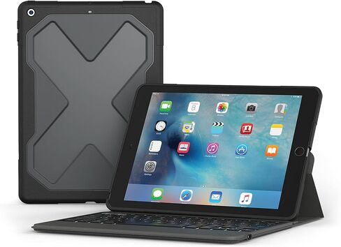 ZAGG ID9RMK-BB0 Rugged Messenger - 7 Color Backlit Case and Bluetooth Keyboard for 2017 Apple iPad Pro 10.5 - Black in Saudi Arabia