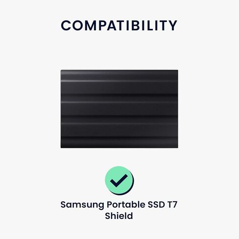 حافظة سيليكون kwmobile متوافقة مع Samsung Portable SSD T7 Shield - غطاء حماية لمحرك SSD - أسود in Saudi Arabia