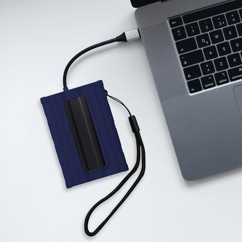 حافظة سيليكون kwmobile متوافقة مع Samsung Portable SSD T7 Shield - غطاء حماية لمحرك SSD - أسود in Saudi Arabia