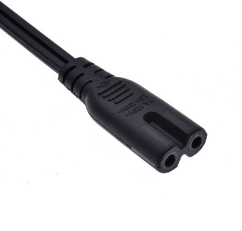 Toptekits 90-Degree Angle Polarized NEMA 1-15P to IEC320 C7 18AWG AC Power Cord Power Supply Cable Wire, Compatible to PC, Monitor, Printer, Projector, Game Console, HDTV and Speaker (1ft/0.3m) in Saudi Arabia