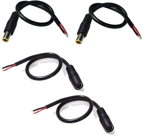 3PCS DC7909 DC8mm Power Cable, 12V 24V DC 8mm Male Plug to Bare Wire Open End Power Wire Supply Repair Cable, 16AWG DC 7.9 x 5.5mm Barrel Connector Pigtail for Solar Cell,Outdoor Power Supply(0.3m) in Kuwait