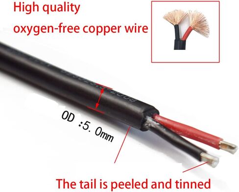 3PCS DC7909 DC8mm Power Cable, 12V 24V DC 8mm Male Plug to Bare Wire Open End Power Wire Supply Repair Cable, 16AWG DC 7.9 x 5.5mm Barrel Connector Pigtail for Solar Cell,Outdoor Power Supply(0.3m) in Kuwait