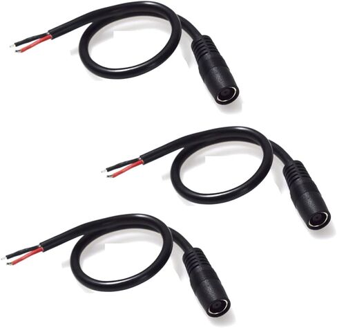 3PCS DC7909 DC8mm Power Cable, 12V 24V DC 8mm Male Plug to Bare Wire Open End Power Wire Supply Repair Cable, 16AWG DC 7.9 x 5.5mm Barrel Connector Pigtail for Solar Cell,Outdoor Power Supply(0.3m) in Kuwait