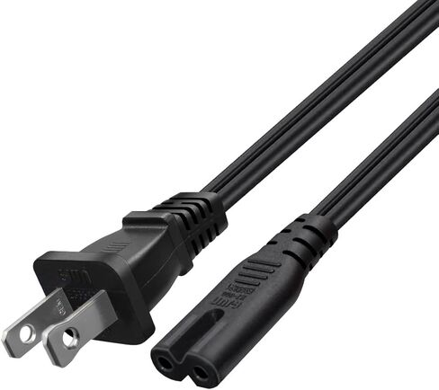 Toptekits 90-Degree Angle Polarized NEMA 1-15P to IEC320 C7 18AWG AC Power Cord Power Supply Cable Wire, Compatible to PC, Monitor, Printer, Projector, Game Console, HDTV and Speaker (1ft/0.3m) in Saudi Arabia