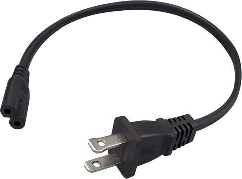 Toptekits 90-Degree Angle Polarized NEMA 1-15P to IEC320 C7 18AWG AC Power Cord Power Supply Cable Wire, Compatible to PC, Monitor, Printer, Projector, Game Console, HDTV and Speaker (1ft/0.3m) in Saudi Arabia