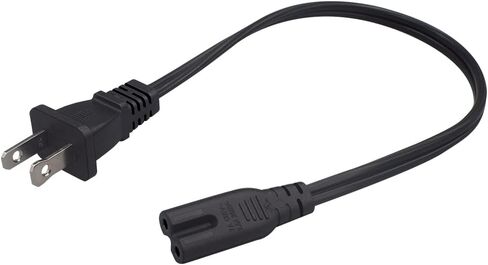 Toptekits 90-Degree Angle Polarized NEMA 1-15P to IEC320 C7 18AWG AC Power Cord Power Supply Cable Wire, Compatible to PC, Monitor, Printer, Projector, Game Console, HDTV and Speaker (1ft/0.3m) in Saudi Arabia