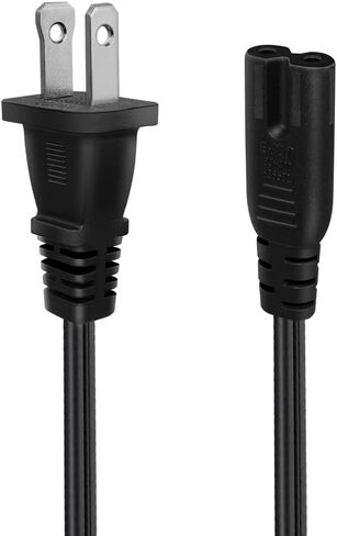 Toptekits 90-Degree Angle Polarized NEMA 1-15P to IEC320 C7 18AWG AC Power Cord Power Supply Cable Wire, Compatible to PC, Monitor, Printer, Projector, Game Console, HDTV and Speaker (1ft/0.3m) in Saudi Arabia