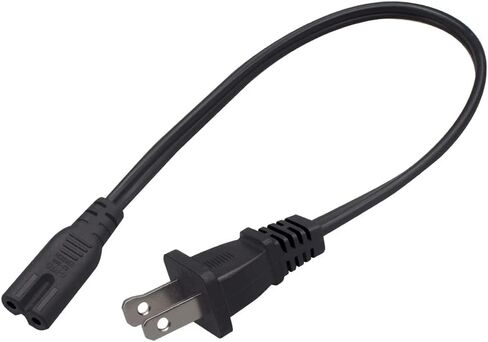 Toptekits 90-Degree Angle Polarized NEMA 1-15P to IEC320 C7 18AWG AC Power Cord Power Supply Cable Wire, Compatible to PC, Monitor, Printer, Projector, Game Console, HDTV and Speaker (1ft/0.3m) in Saudi Arabia