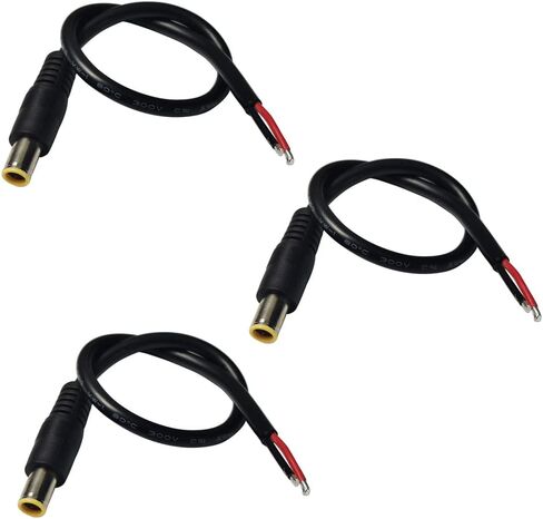 3PCS DC7909 DC8mm Power Cable, 12V 24V DC 8mm Male Plug to Bare Wire Open End Power Wire Supply Repair Cable, 16AWG DC 7.9 x 5.5mm Barrel Connector Pigtail for Solar Cell,Outdoor Power Supply(0.3m) in Kuwait