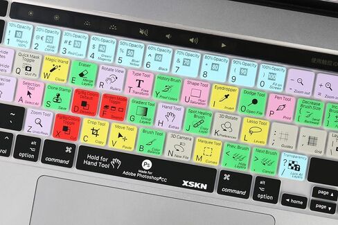 غطاء لوحة المفاتيح من السيليكون XSKN Photoshop CC لجهاز MacBook Pro الجديد 2019 مقاس 16 بوصة A2141 و2020 الجديد MacBook Pro 13.3 بوصة A2338 M1 A2251 A2289 مع شريط اللمس ومعرف اللمس - إصدار الولايات المتحدة والاتحاد الأوروبي in Saudi Arabia
