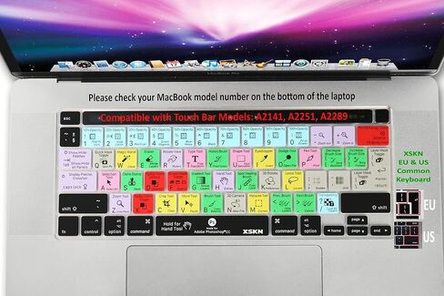 غطاء لوحة المفاتيح من السيليكون XSKN Photoshop CC لجهاز MacBook Pro الجديد 2019 مقاس 16 بوصة A2141 و2020 الجديد MacBook Pro 13.3 بوصة A2338 M1 A2251 A2289 مع شريط اللمس ومعرف اللمس - إصدار الولايات المتحدة والاتحاد الأوروبي in Saudi Arabia