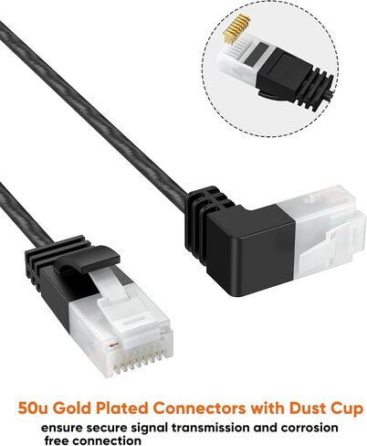 CableCreation Ultra Slim Cat6a Ethernet Short Cable OD 2.8mm, Up Angle LAN Super Light Cord, High Speed 10G UTP Network Patch Cable, Internet Wire for PC,Router,Modem,Printer,TV Box,PS5; 1.64FT/0.5M in Saudi Arabia