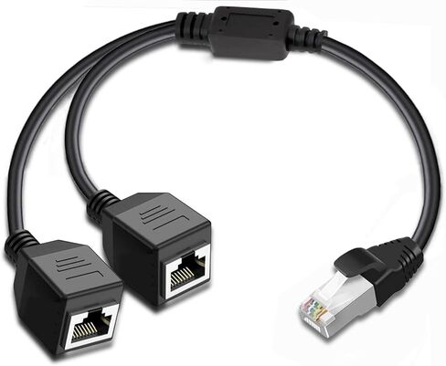 محول شبكة مقسم ايثرنت 1 الى 2 منفذ سارتي مناسب للفئة الفائقة 5/5e/6/7، متوافق مع المعدات مع واجهة ار جيه 45 والكمبيوتر والراوتر وصندوق الإعداد والمودم البصري in Kuwait