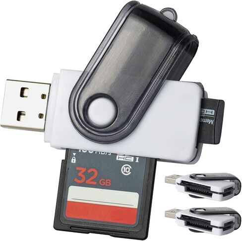 [3 Packs] USB SD Card Reader for PC, Micro SD Card to USB Adapter, MS Duo/Micro MS Card Reader for Camera Memory Card Reader, Wansurs Card Reader for PC/Laptop in Saudi Arabia