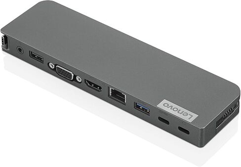 قاعدة توصيل صغيرة USB-C من لينوفو، قاعدة محمولة 7 في 1 مع HDMI وVGA وUSB-C وUSB 3.1 وUSB 2 وصوت 3.5 ملم وإيثرنت وشحن 45 وات، متوافقة مع أجهزة الكمبيوتر المحمولة Lenovo وApple وUSB-C، G0A70065US in Kuwait