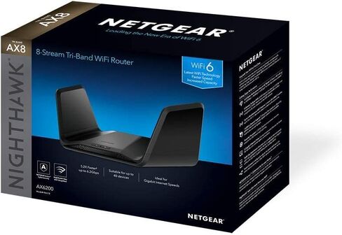 Netgear Nighthawk Tri-Band AX8 8-Stream AX6200 WiFi 6 Router (RAX78 (Renewed) in Saudi Arabia