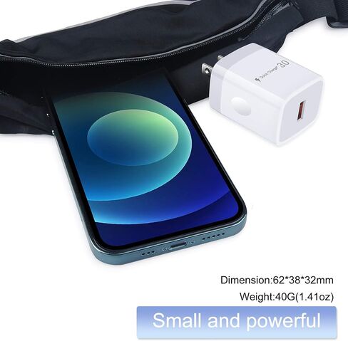 شاحن حائط USB سريع الشحن 3.0 مع كابل من النوع C شحن سريع لهاتف Samsung Galaxy S23/S22/S21/S20 FE/Ultra/Plus 5G Note 20 Ultra/10 S10e A54 A34 A52 A13 A20، 18 وات 3 أمبير قابس محول الطاقة C سلك in Saudi Arabia