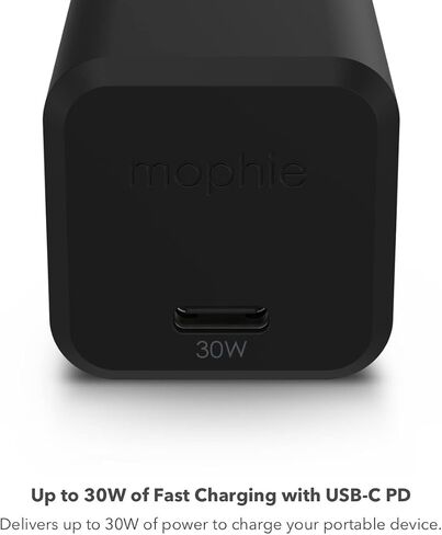 mophie Speedport 120W GaN Dual USB-C & USB-A Fast Wall Charger | Compact Foldable Prongs | 120 Watt - Black in Saudi Arabia