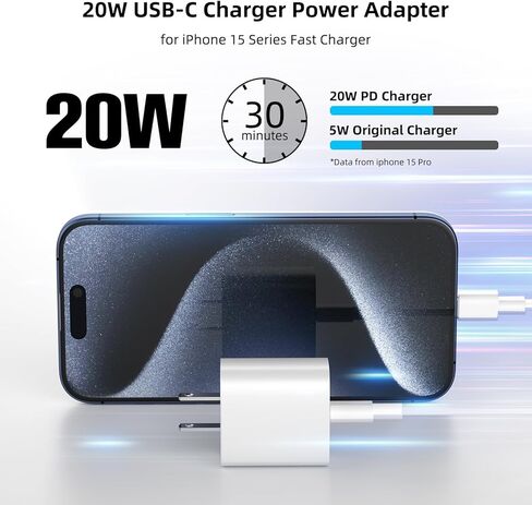 3 عبوات USB C شاحن سريع 20 وات لهاتف iPhone 15/15 Pro Max شاحن iPad Pro مع كابل USB C إلى C بطول 10 أقدام شحن سريع لهاتف iPhone 15 Pro/15 Plus // iPad Mini 6، iPad Air 5/4، iPad Pro 12.9/11/10 in Kuwait